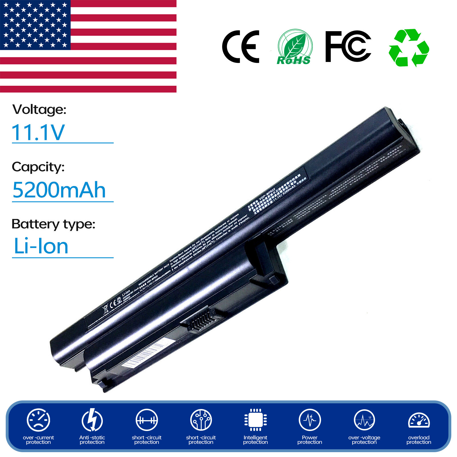 Battery for Sony Vaio VPCEE23EL/W VPCEE23FX/T VPCEE25FX VPCEB15GB VPCEB3AGG/BI
