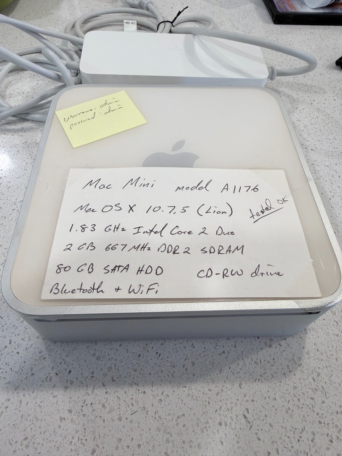Apple Mac mini A1176 - Tested, Working | 2GB RAM, 80 GB HD with Power adapter