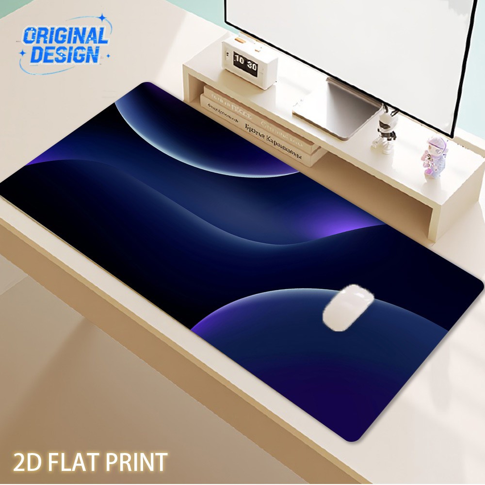1 XXL Large-Size Mouse Pad, Blue-Purple Gradient Fluid Abstract Curved Surface