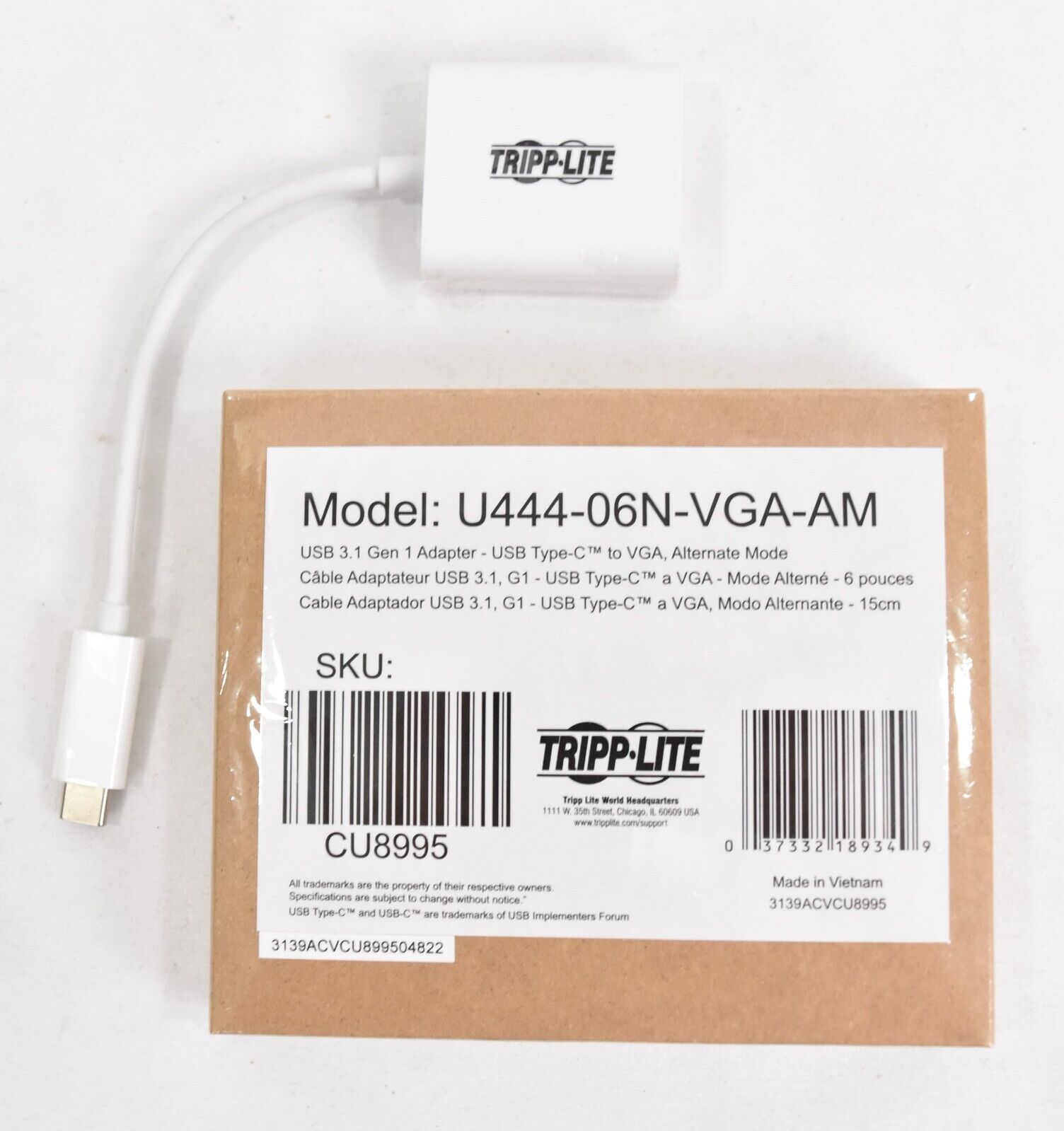 Tripp Lite USB-C To VGA video Adapter U444-06N-VGA-AM