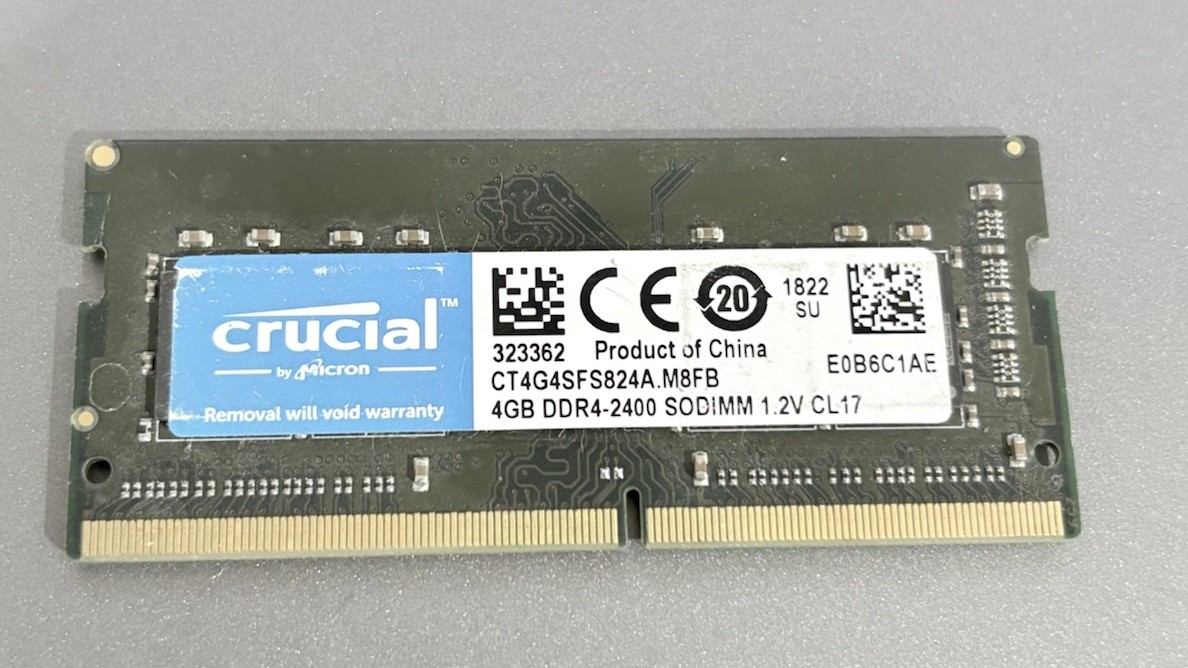 Crucial 4GB DDR4 2400 MHz PC4-19200 1Rx8 SODIMM Laptop Memory RAM CT4G4SFS824A