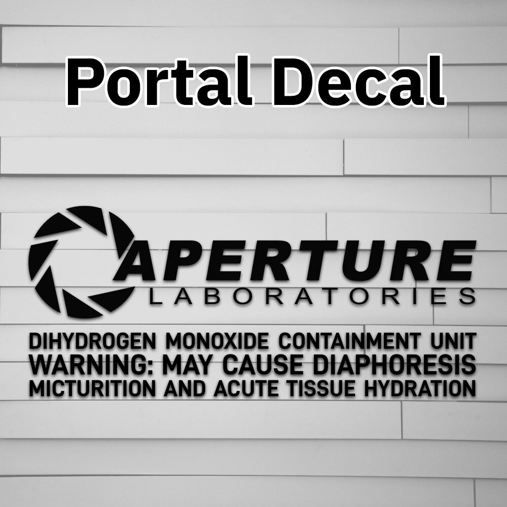 Aperture Laboratories Vinyl Decal Sticker Car laptop tumbler dihydrogen monoxide