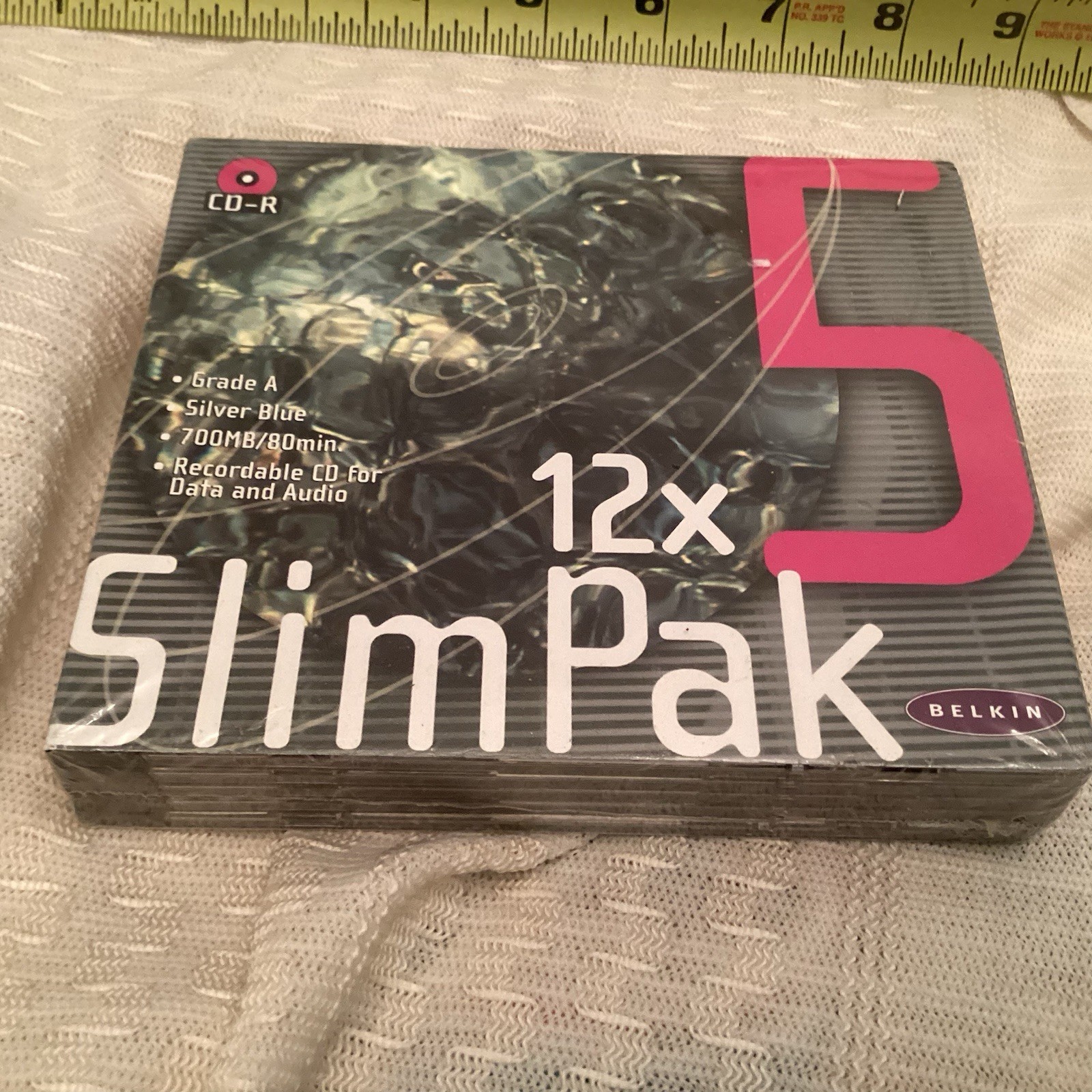 New BELKIN Silver Blue Recordable CD-R 80 Minute 700MB Compact Disc 5 Slim Pack