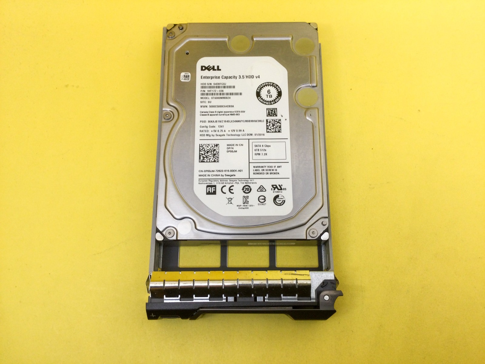 P00JM DELL 6TB 7.2K SATA 6Gb/s 3.5in HDD 0P00JM ST6000NM0024