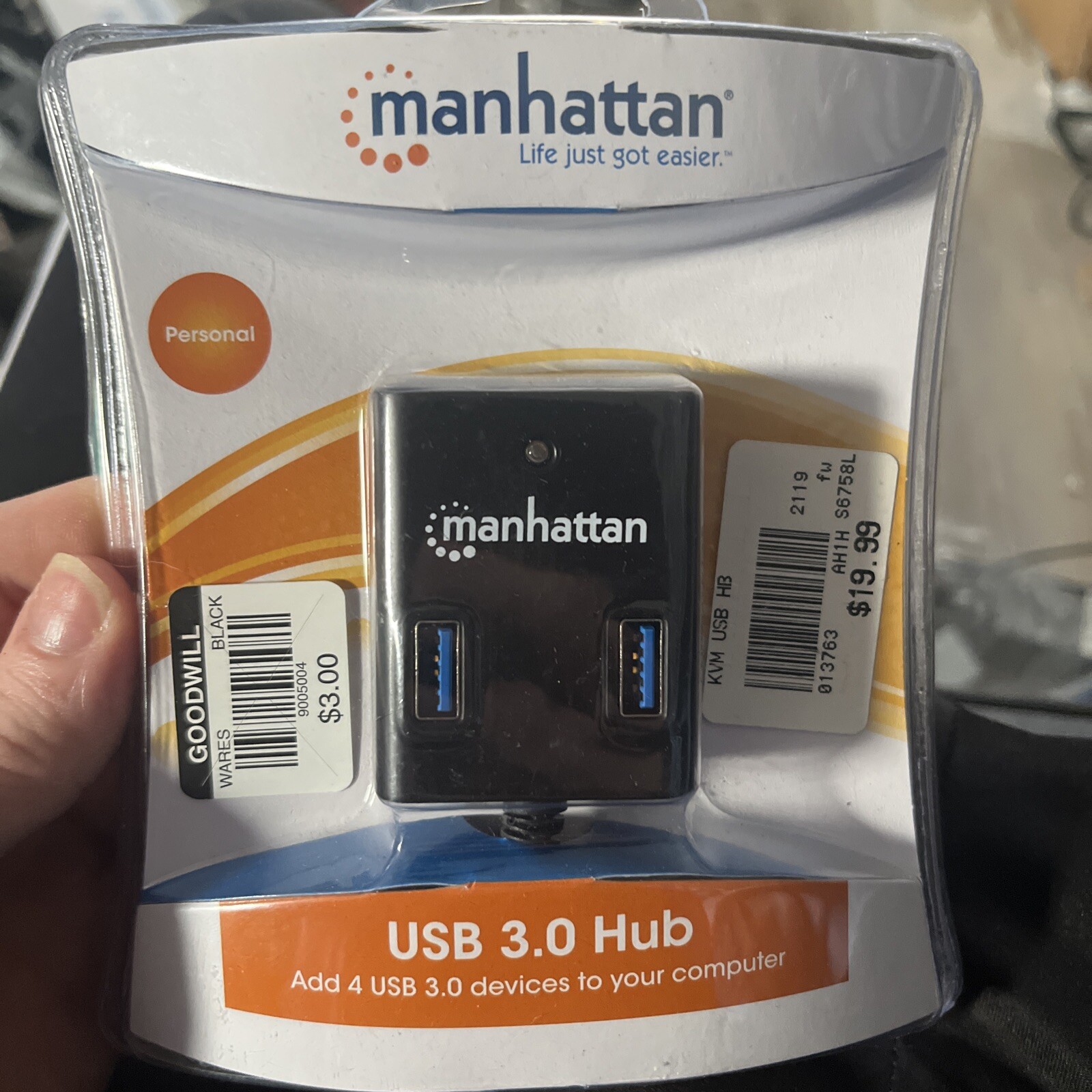 Manhattan USB 3.0 Hub 162296  add 4 USB devices to your computer NIP Profession