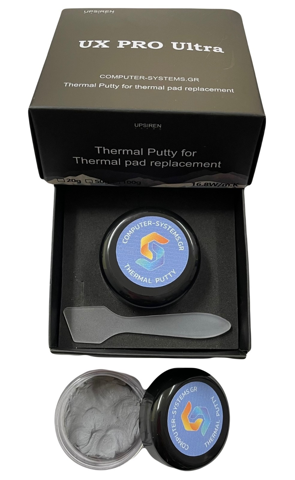 UPSIREN UX PRO Ultra 100g jar 16.8 W/m·K* Bulk non conductive thermal putty CSGR