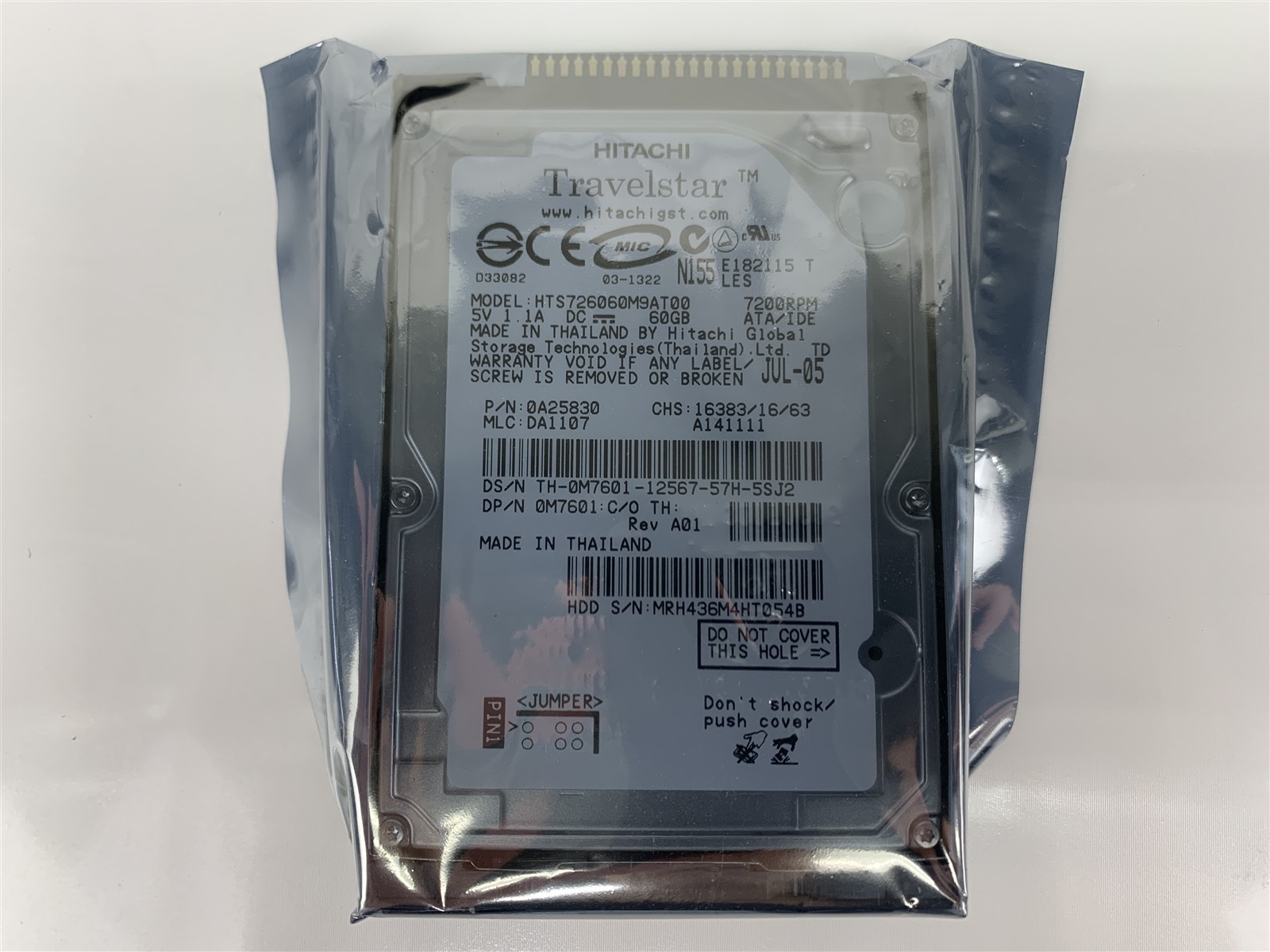 Hitachi Travelstar 7K60 60GB IDE Laptop Hard Drives HTS726060M9AT00