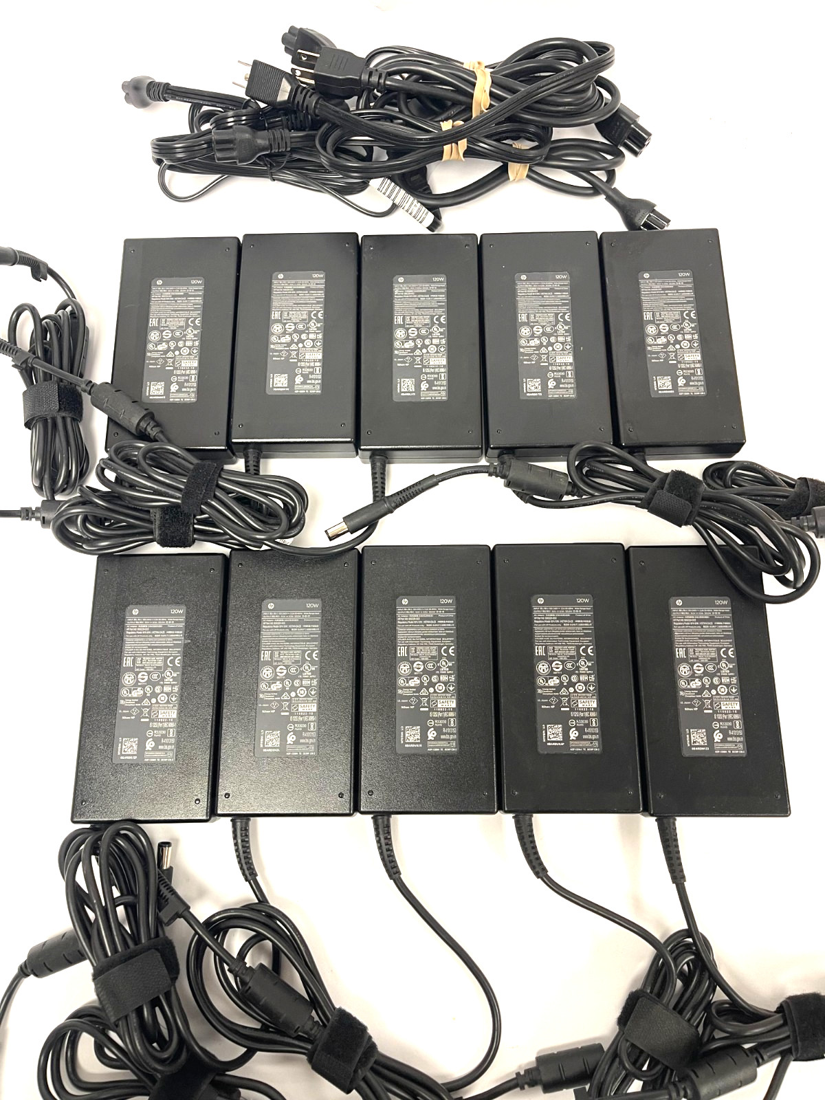 LOT of 10 Genuine HP 120W 19.5V 6.15A 7.4mm Tip AC Adapter Power Supply Charger