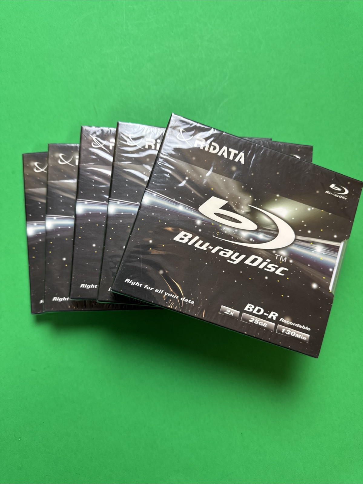 5 Ridata BD-R 25GB 2X Speed 130-minutes, Recordable Blu-ray Disc - Jewel Case