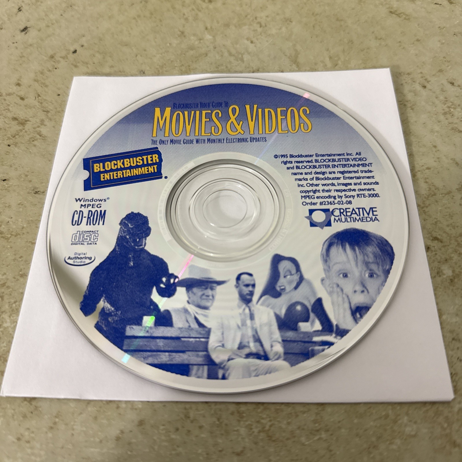 Vintage 1995 Blockbuster Movies & Videos CD-ROM Macintosh Mac Software DISC ONLY