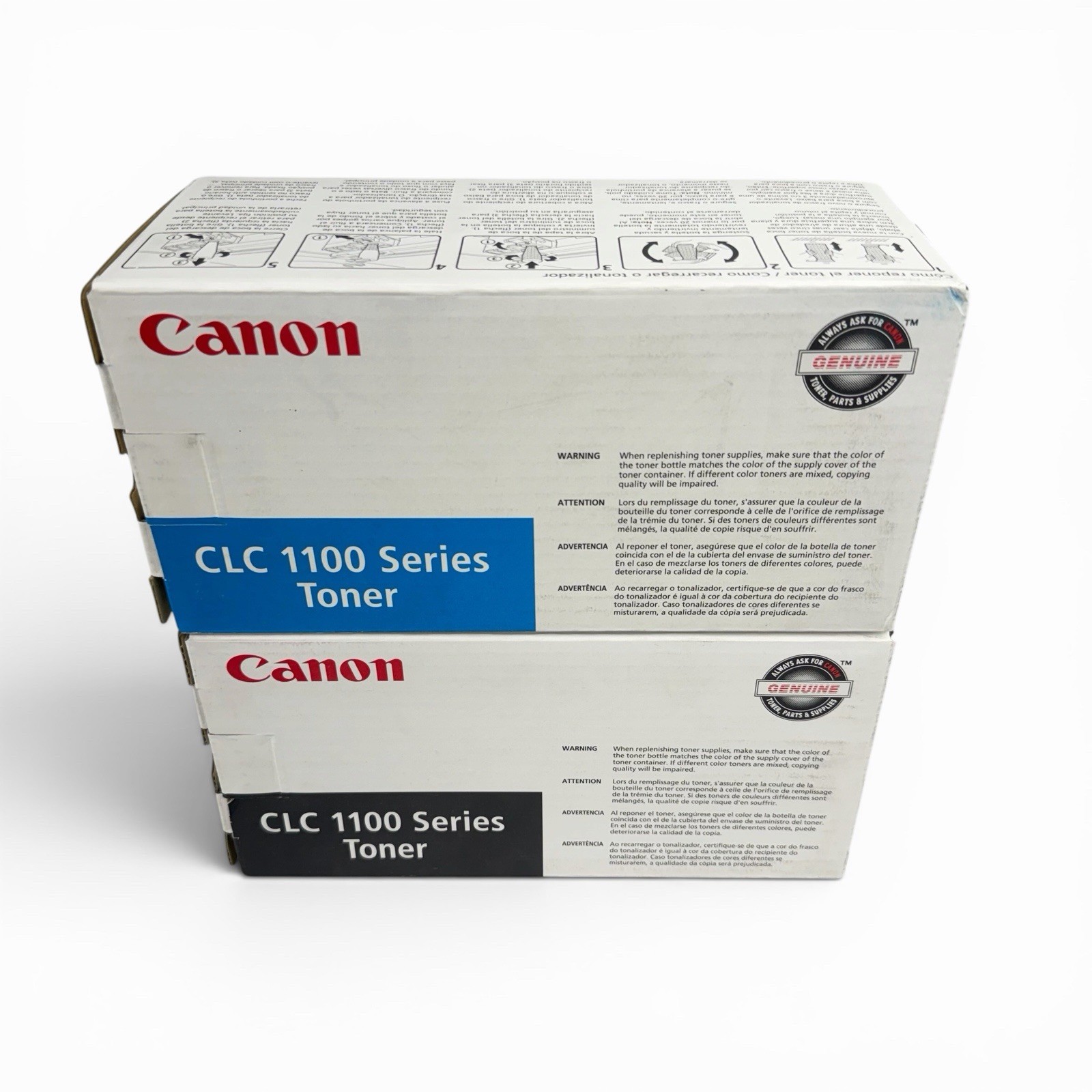 Lot of 2 Genuine Canon CLC 1100 Series Toner Cartridges OEM 
