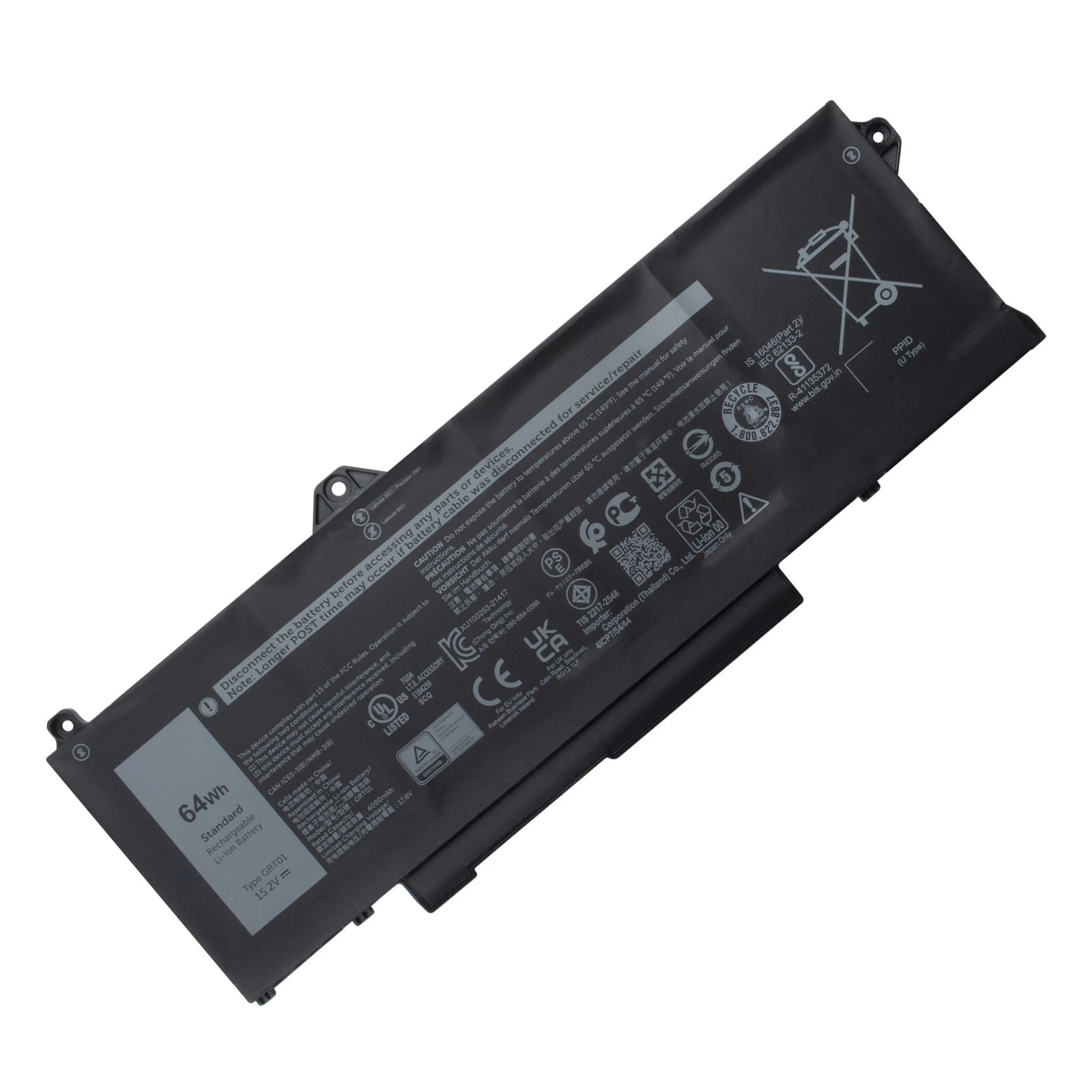 64WH GRT01 Battery For Dell Latitude 5421 5431 5521 Precision 3561 3571 R05P0