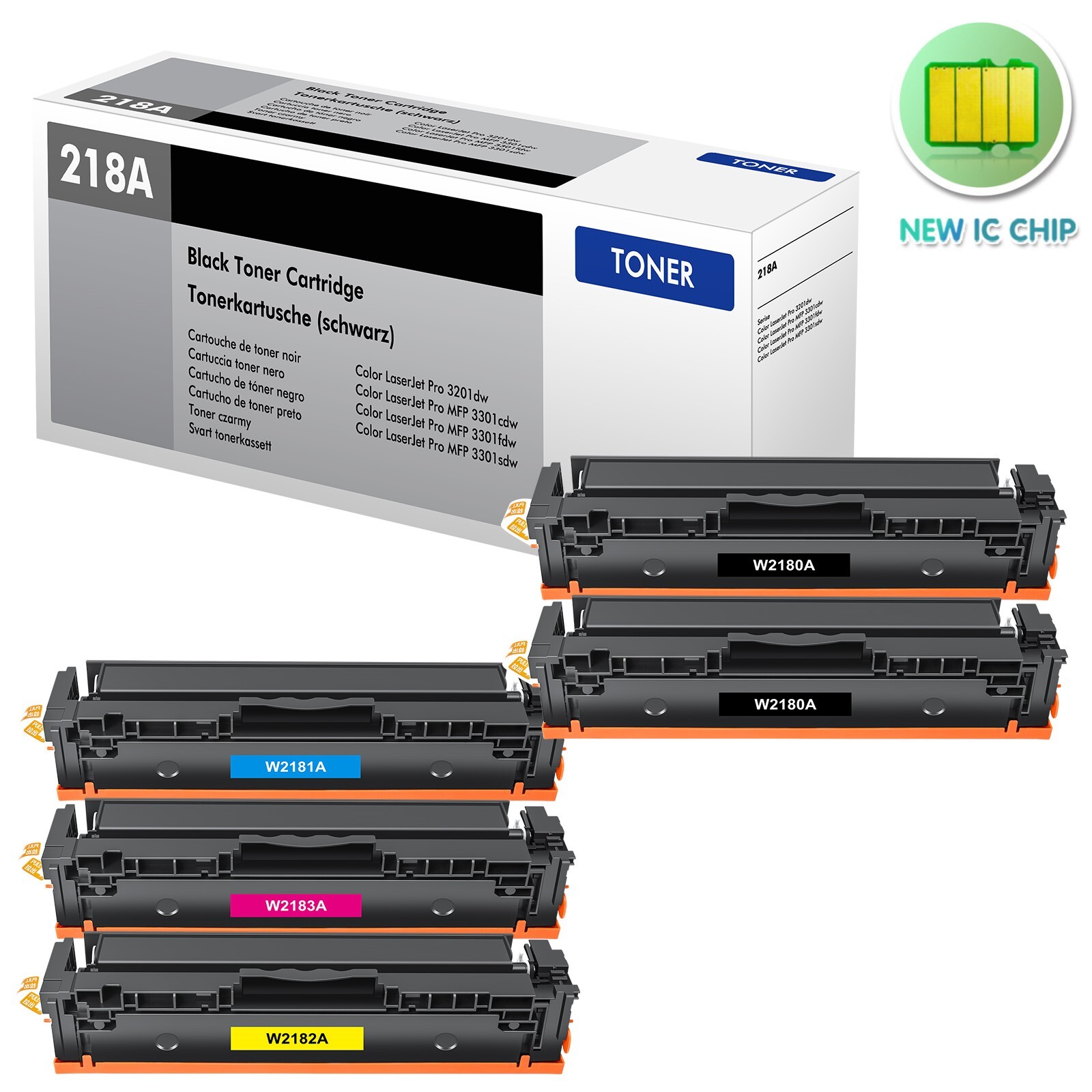 W2180A Toner Fits HP 218A LaserJet Pro MFP 3301cdw 3301fdw 3201dw [WITH CHIP]