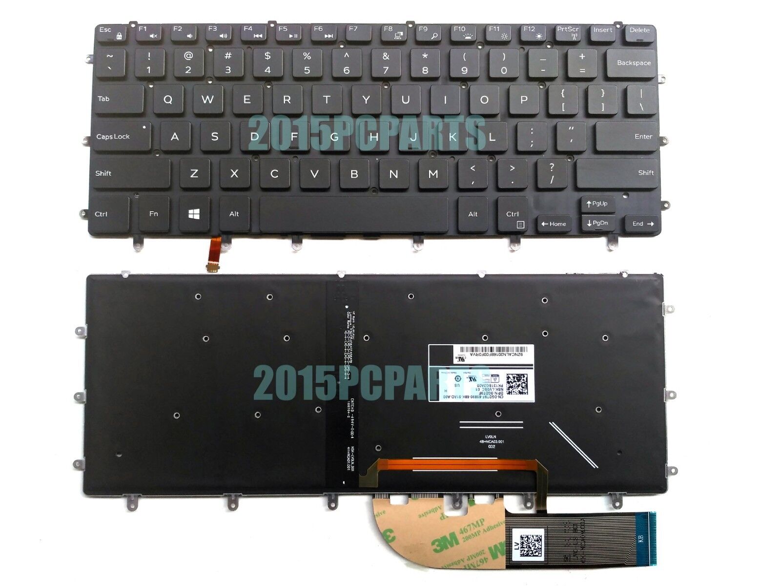 New for Dell XPS 15 9550 9560 9570 7590 Backlit Keyboard US 0GDT9F
