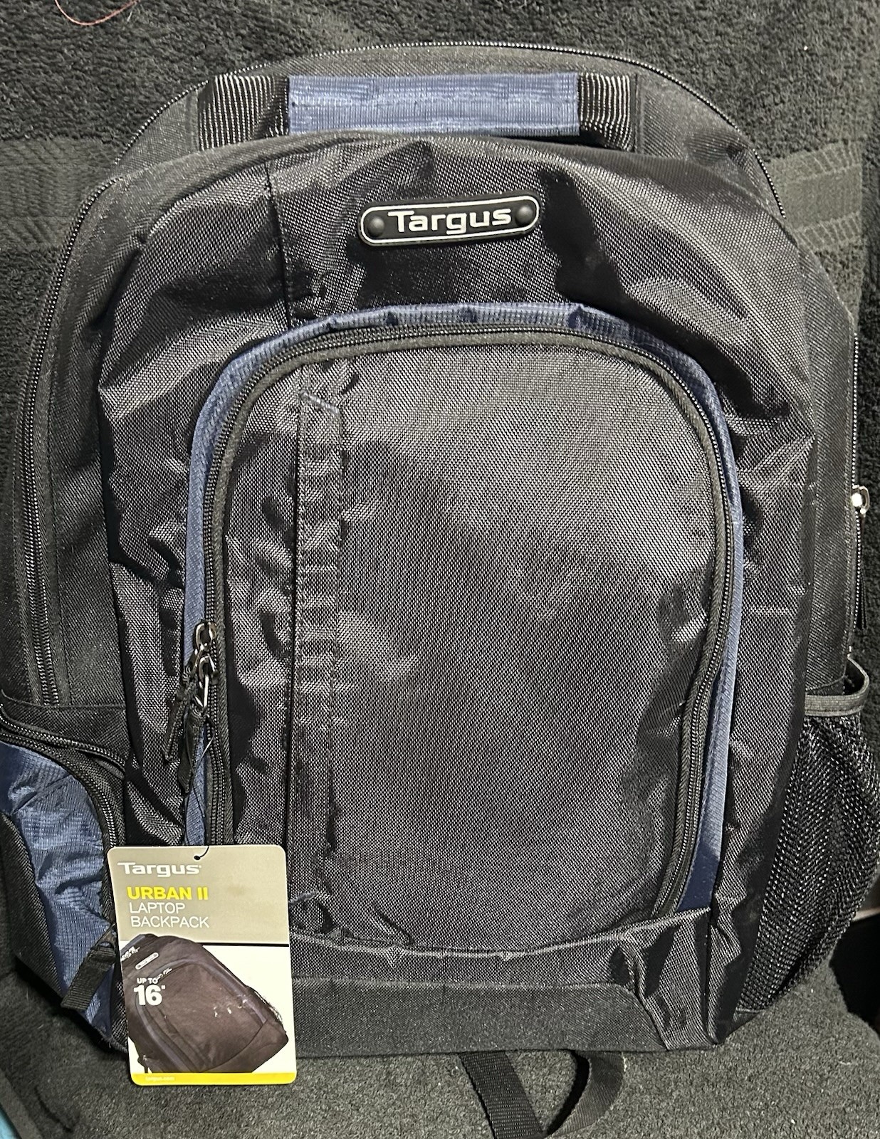 Targus Urban II Laptop Backpack Black Blue Fits Up To 16" Computer Bag NWT