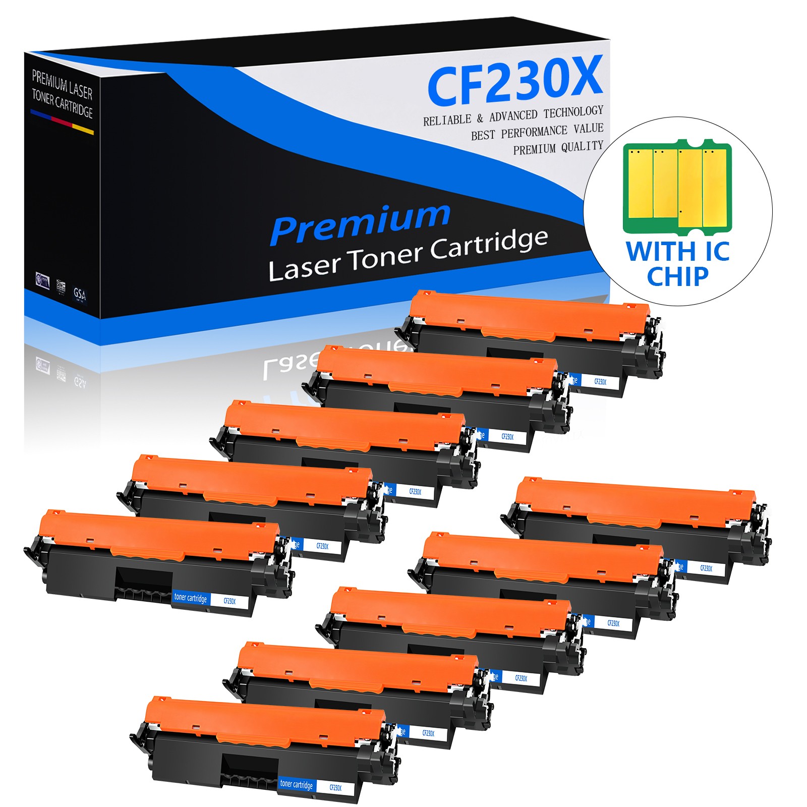 10PK CF230X 30X Toner for HP LaserJet Pro MFP M227fdn M227fdw M227 M203dn M203dw