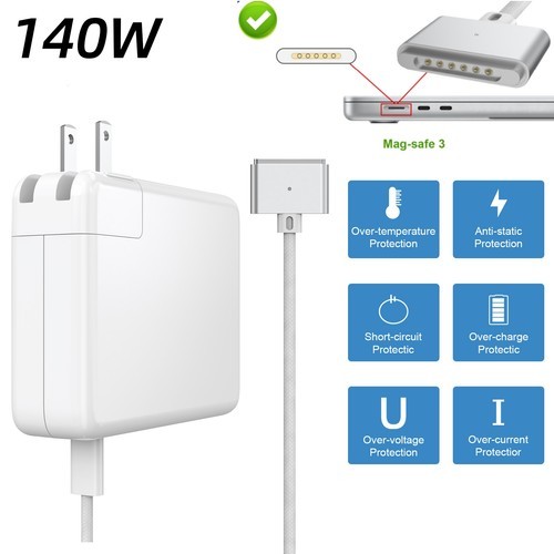 140W USB-C Power Adapter for Macbook M1 With Magsafe 3 Cable A2681 A2779 A2452