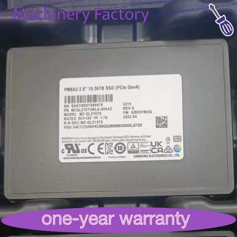 Samsung PM9A3 15.36TB SSD 2.5" U.2 PCIE 4.0 NVME MZ-QL215T0 MZQL215THBLA-00A07