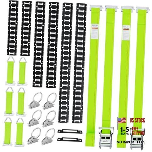 E Track Tie-Down Rail Kit,22PCS E-Tracks Set Includes 6 Steel Rails