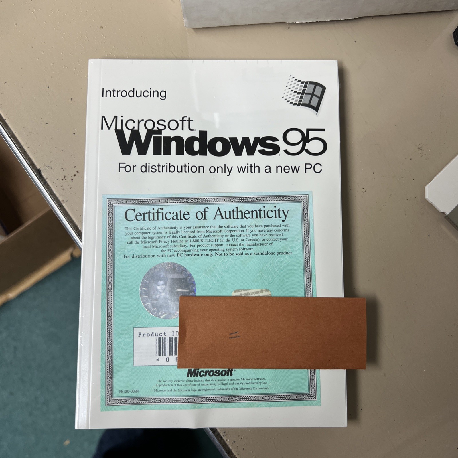 Vintage Microsoft Windows 95 ORM Certificate Of Authenticity Sealed + Boot Disk 