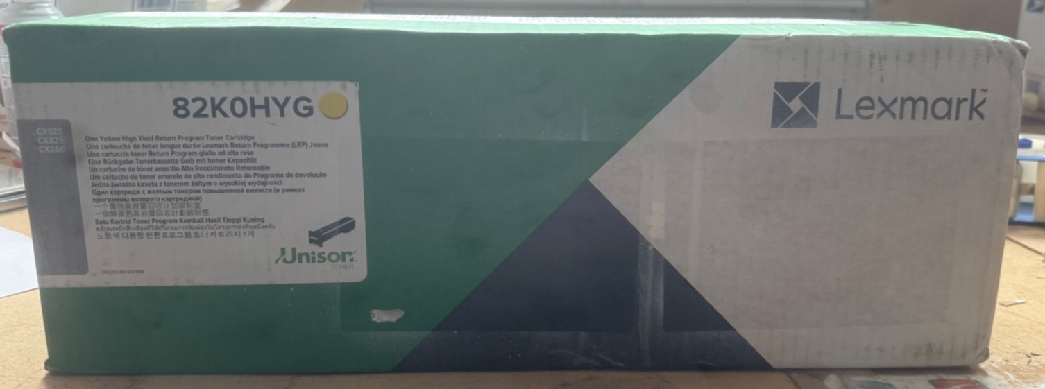 NEW Genuine OEM LEXMARK 82K0HYG Yellow High Yield Toner Cartridge - SEALED