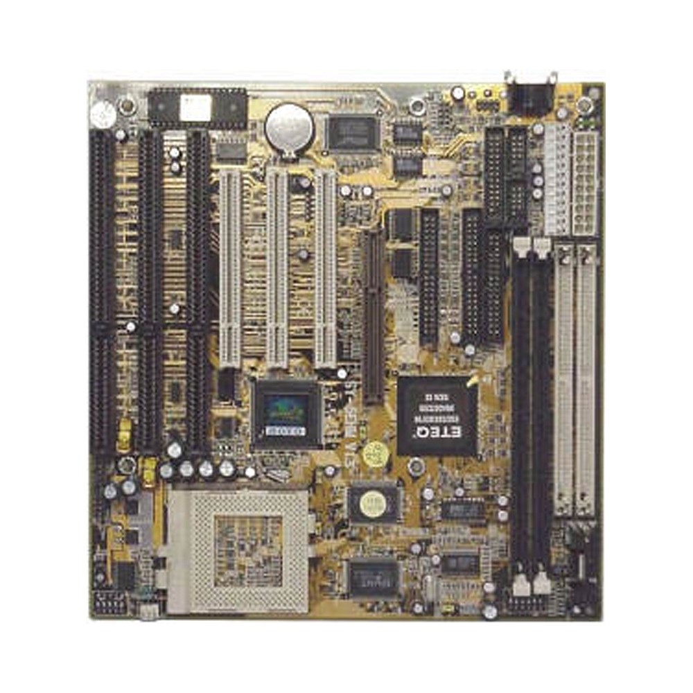 Soyo SY-5EHM Socket 7 motherboard with 3 ISA slots, 1 AGP and 3 PCI. Baby AT. FS