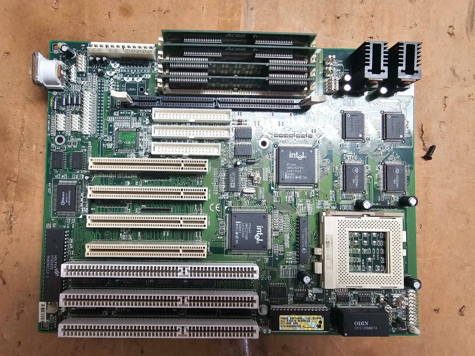 Retro Gaming Vintage ECS P5VX-Be v1.3 Socket 7 3x ISA AT Motherboard +Ram Tested