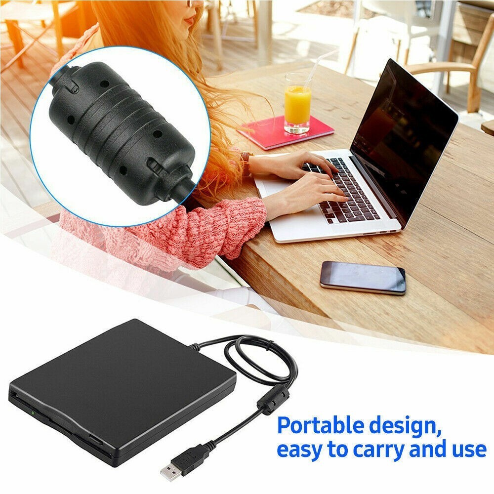 USB 2.0 3.5inch Portable External Floppy Disk Drive 1.44Mb Reader FDD PC Laptop.