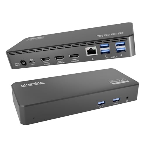  USB C Triple Display Docking Station | 100W PD, 3x HDMI (1x 4K 30Hz, 2x 1080p 