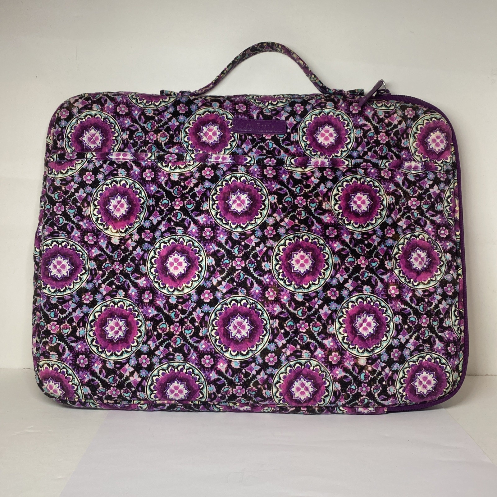 Vera Bradley, Lilac Medallion: Padded Zip-Around Portfolio Case, 14”x11”