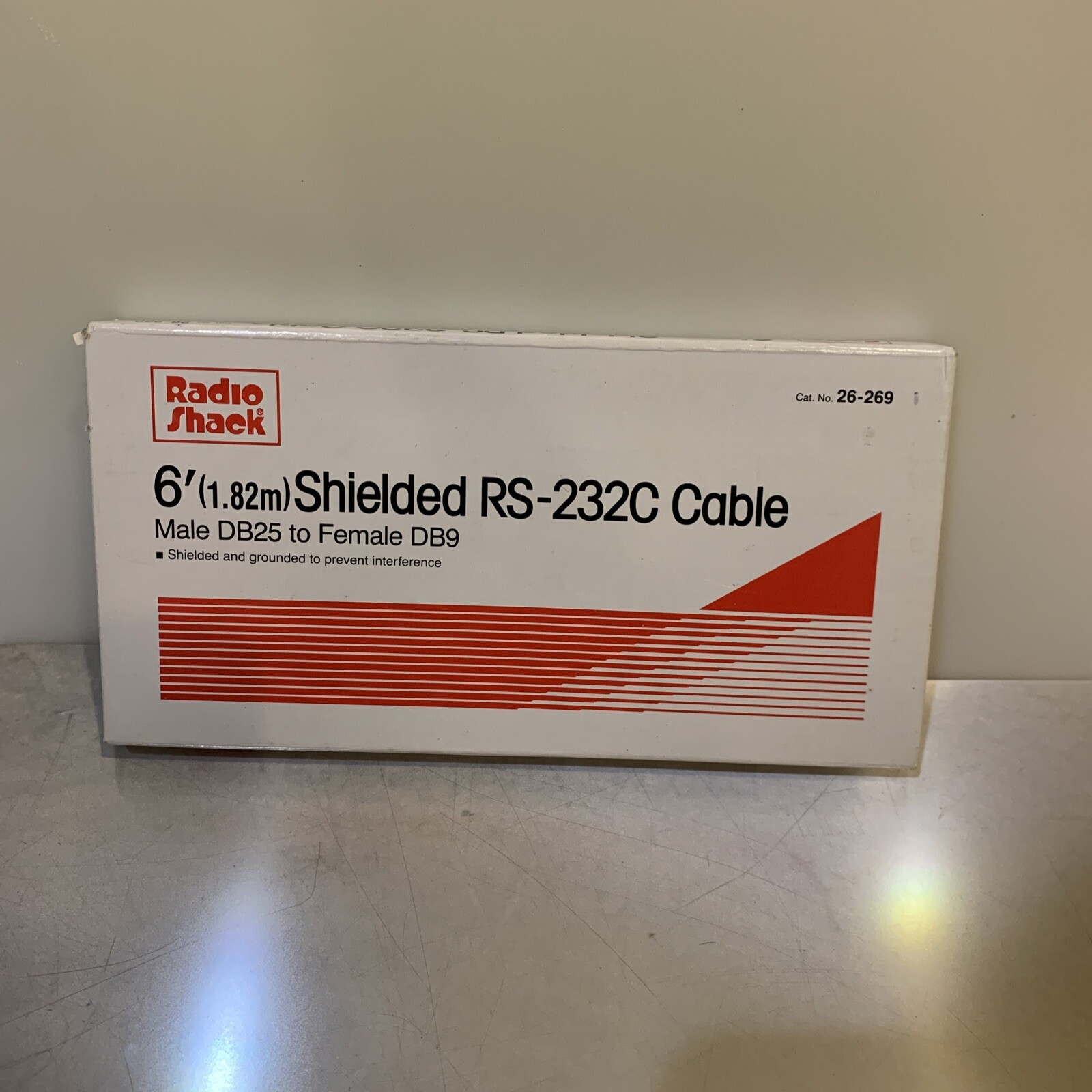 Radio Shack Shielded RS-232C Cable 6 Feet Male DB9 to Female DB9 26-269