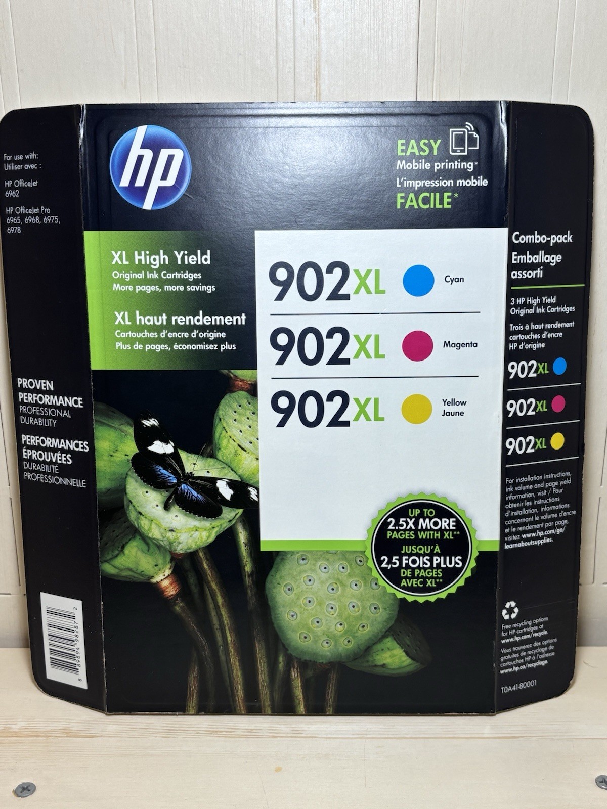 HP T0A41BN Cyan Magenta Yellow Ink Cartridge Genuine OEM # 902 902XL MAR/2018