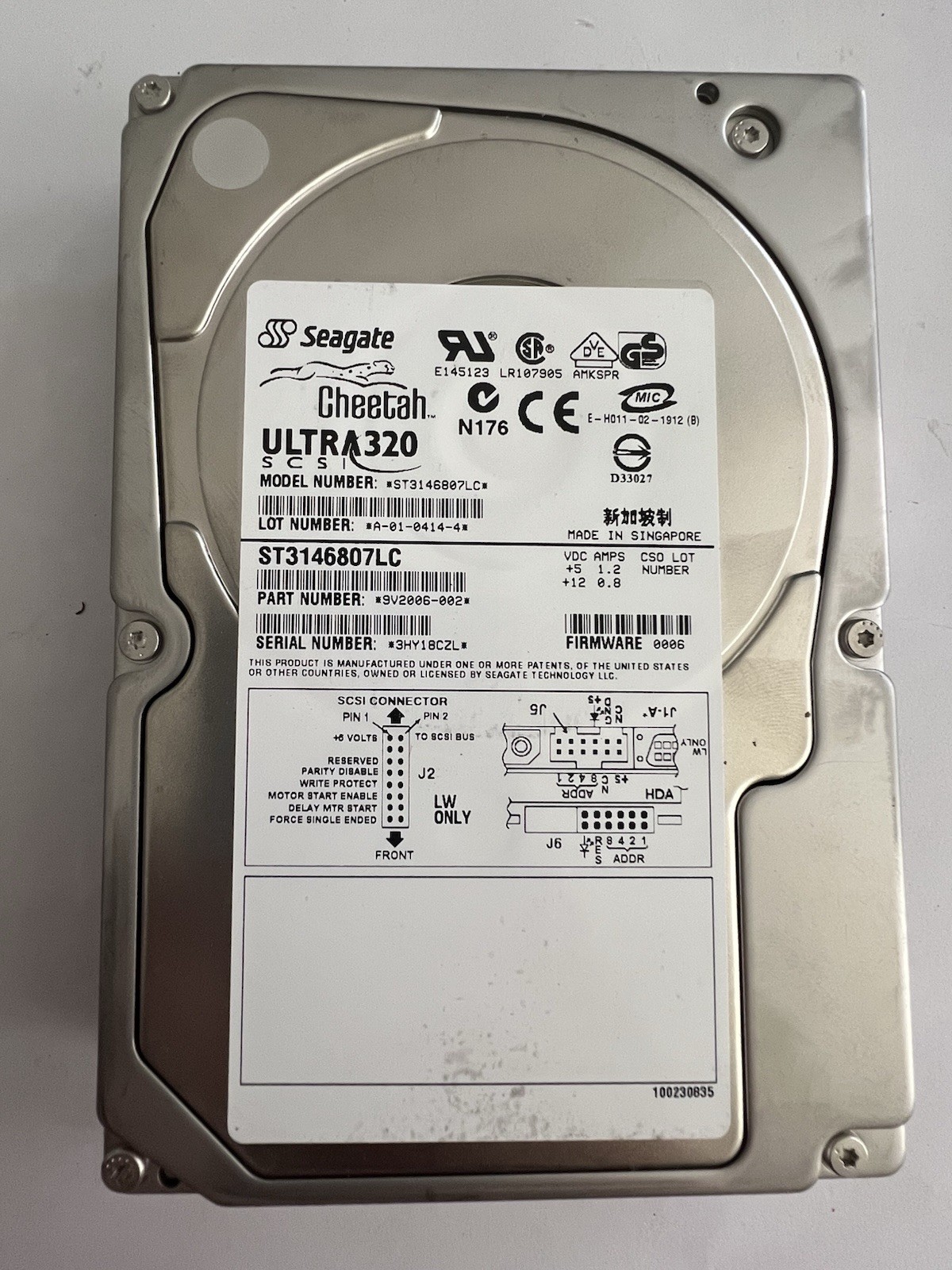 Seagate Cheetah 10K ST3146807LC Ultra320 SCSI 3.5" HDD