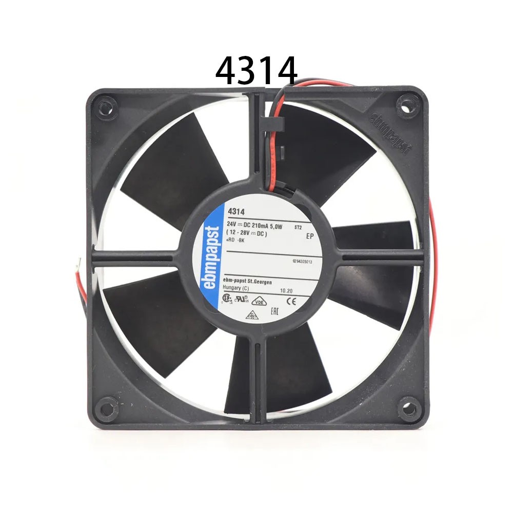 Brand new Ebm-paps Durable Chassis Cooling Fan DC 24V 5W 210mA 120*120*32MM 4314