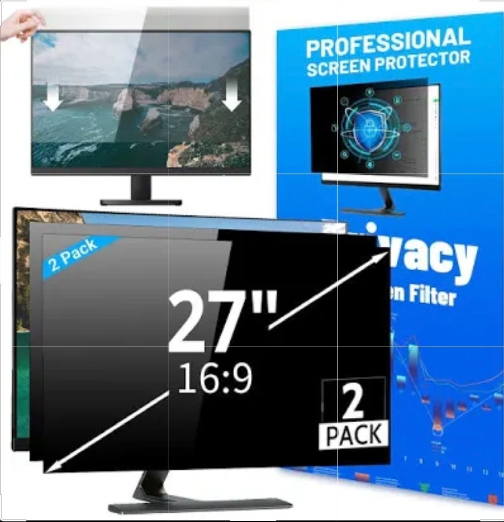 27" (2-Pack )   PC Monitor Privacy UV Filter Screen Anti-Glare Blue Light Block