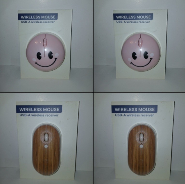 Wood Grain Smile Light Pink Vivitar Wireless Computer Mouse Lot Of 4 Great Gifts