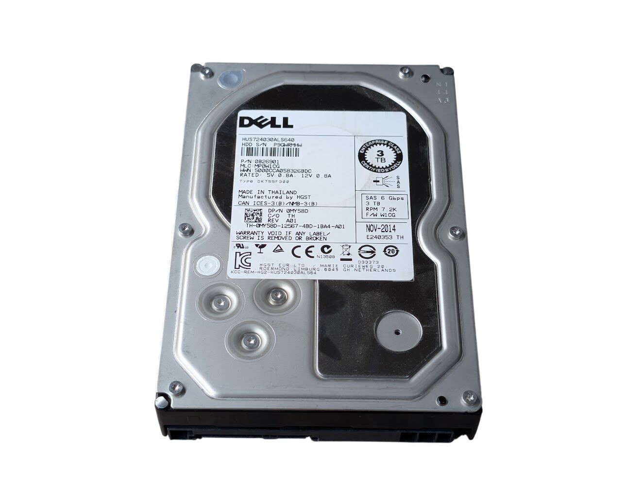 Dell 3TB MY58D SAS Server 6Gb/s 3.5" Hard Drive