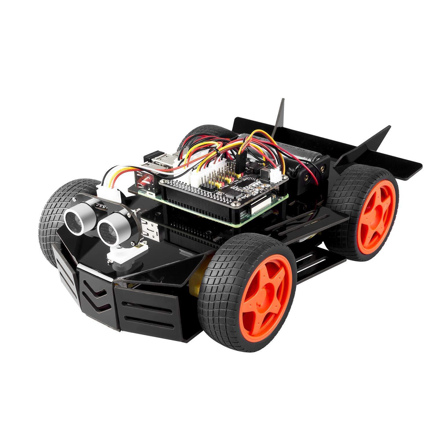 SunFounder Robot Car Kit for Raspberry Pi, 4WD HAT Module, Ultrasonic Sensor, Ve