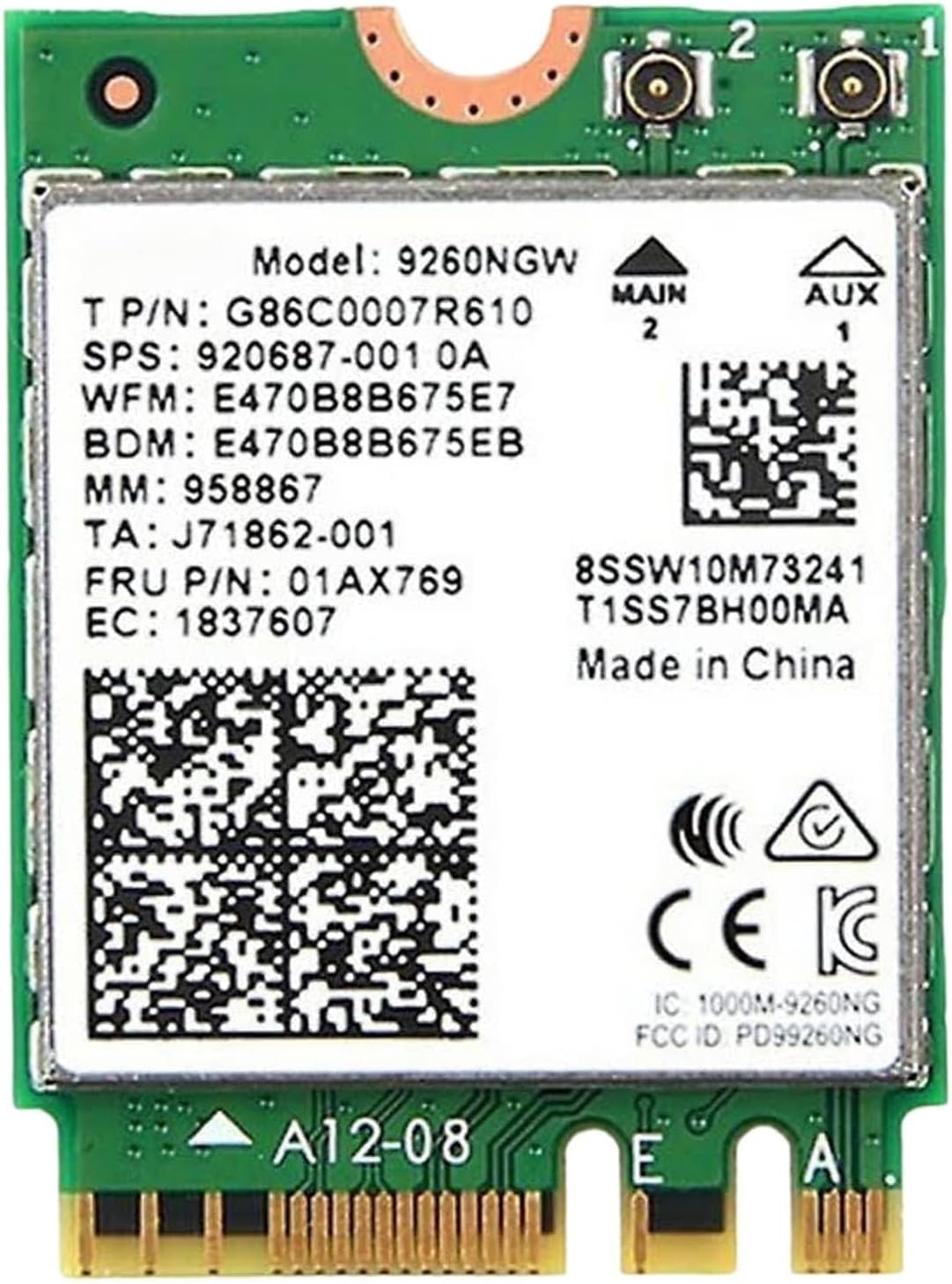 Intel Wireless-AC 9260NGW  WiFi 5, Bluetooth 5.0  867Mbps  M.2 Card, PC/Laptop