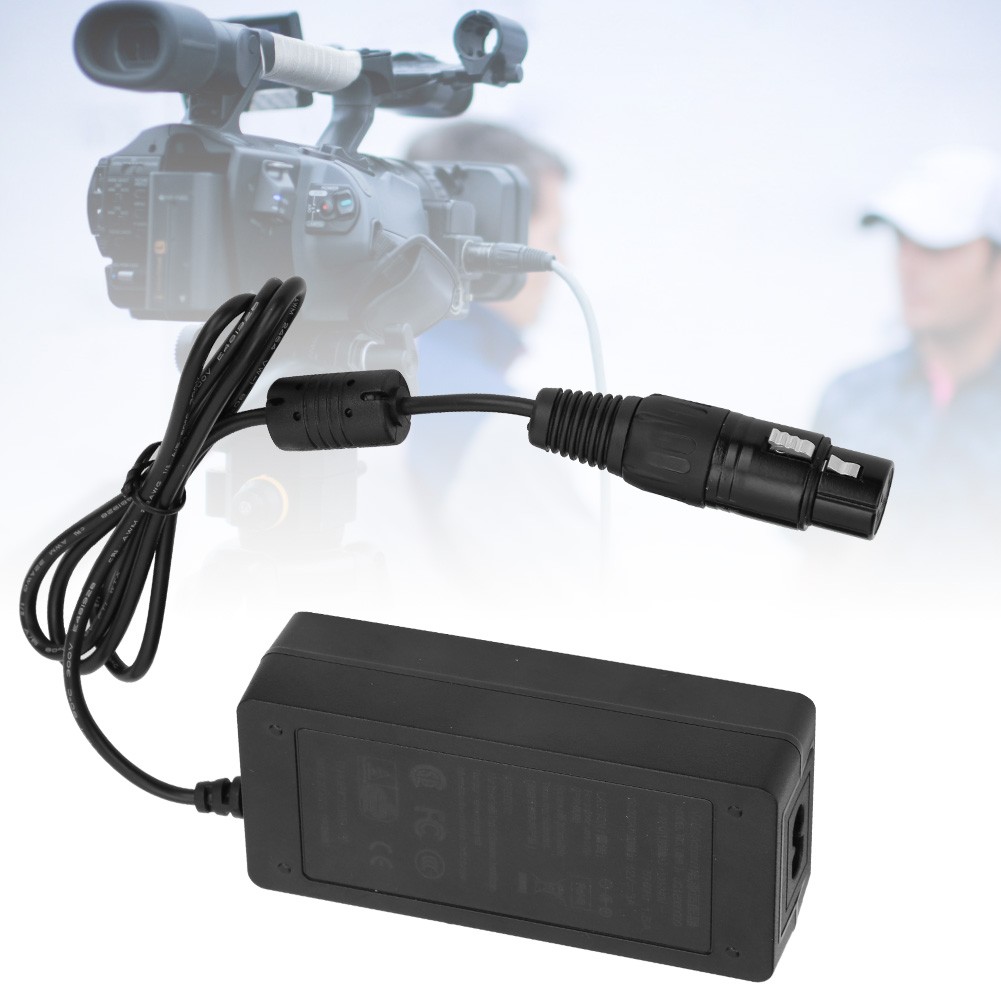 4 Core XLR Connector Adapter DC12V 3A Power Supply Charger For Camcorder Mo COVK