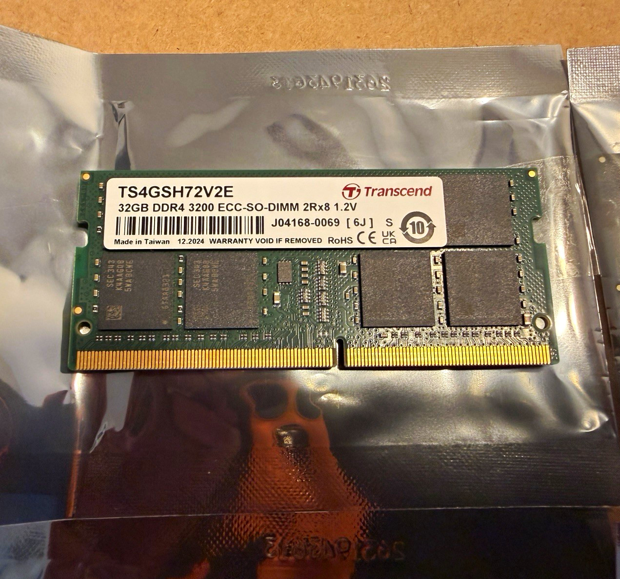 Transcend 32GB DDR4-3200 ECC SO-DIMM 260-Pin PC4-25600 TS4GSH72V2E
