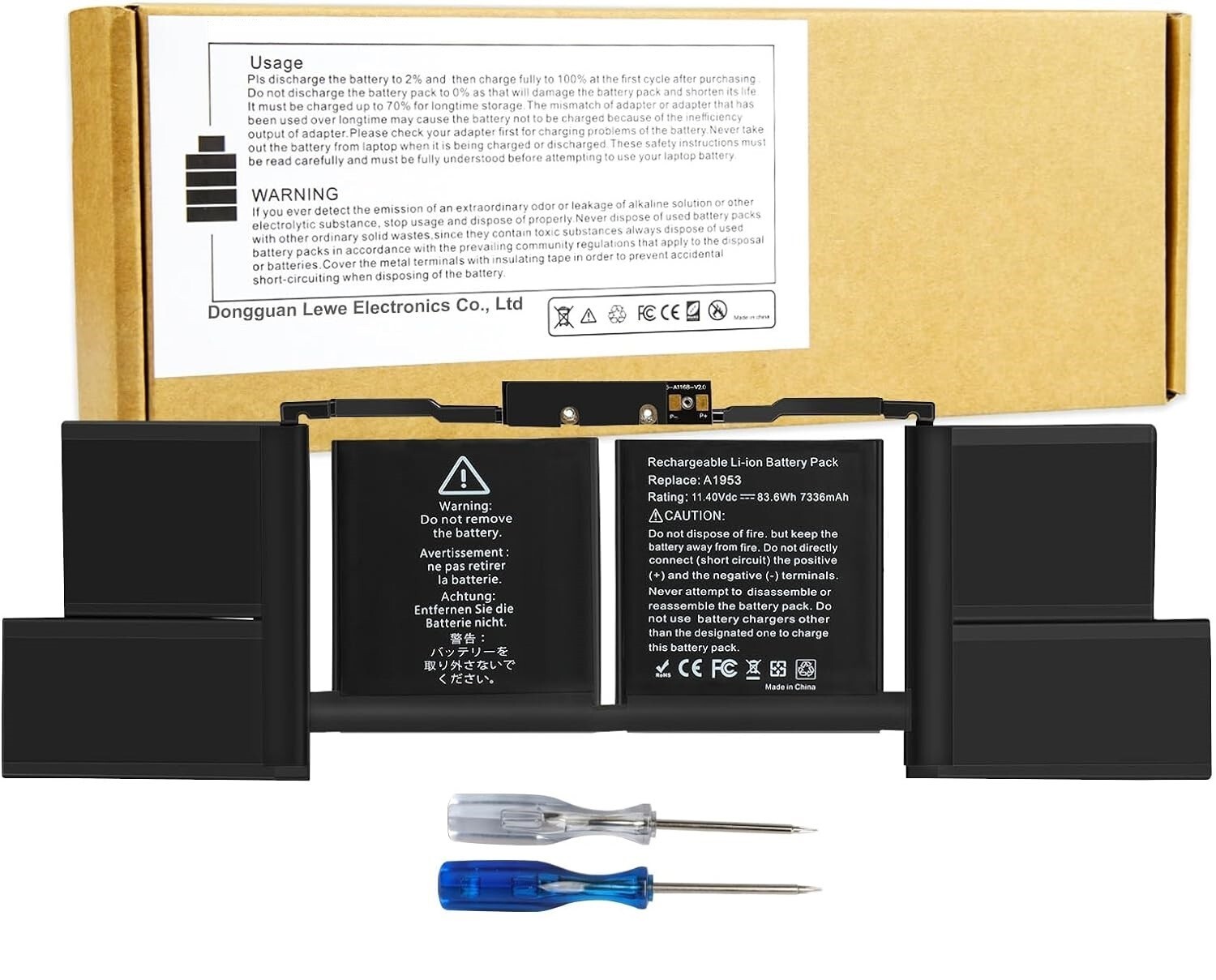 A1953 A1990 Battery for Apple MacBook Pro 15" Inch Mid 2018 2019 EMC 3215 3359