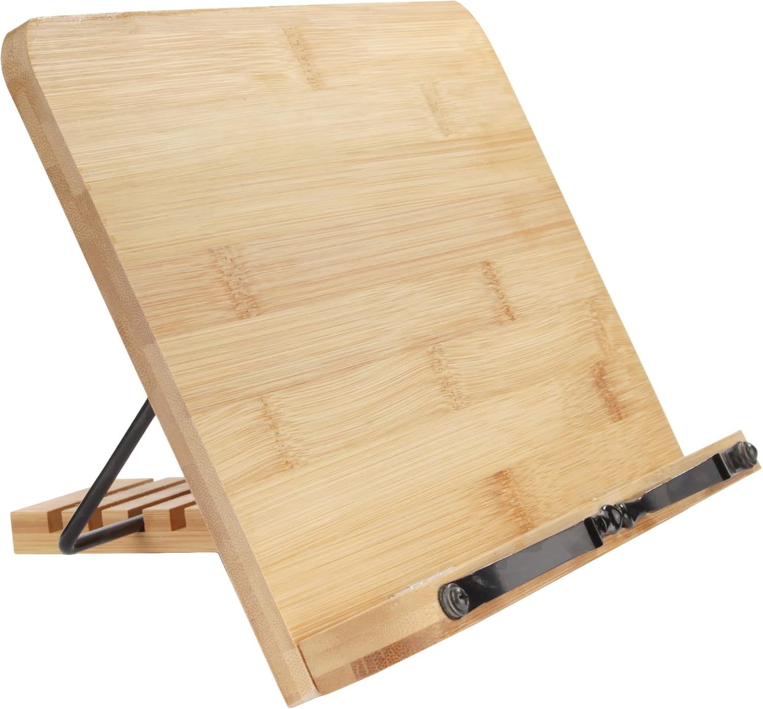 Universal Bamboo Book Stand for Cookbooks Reading Cell Phone Art Sheet Music