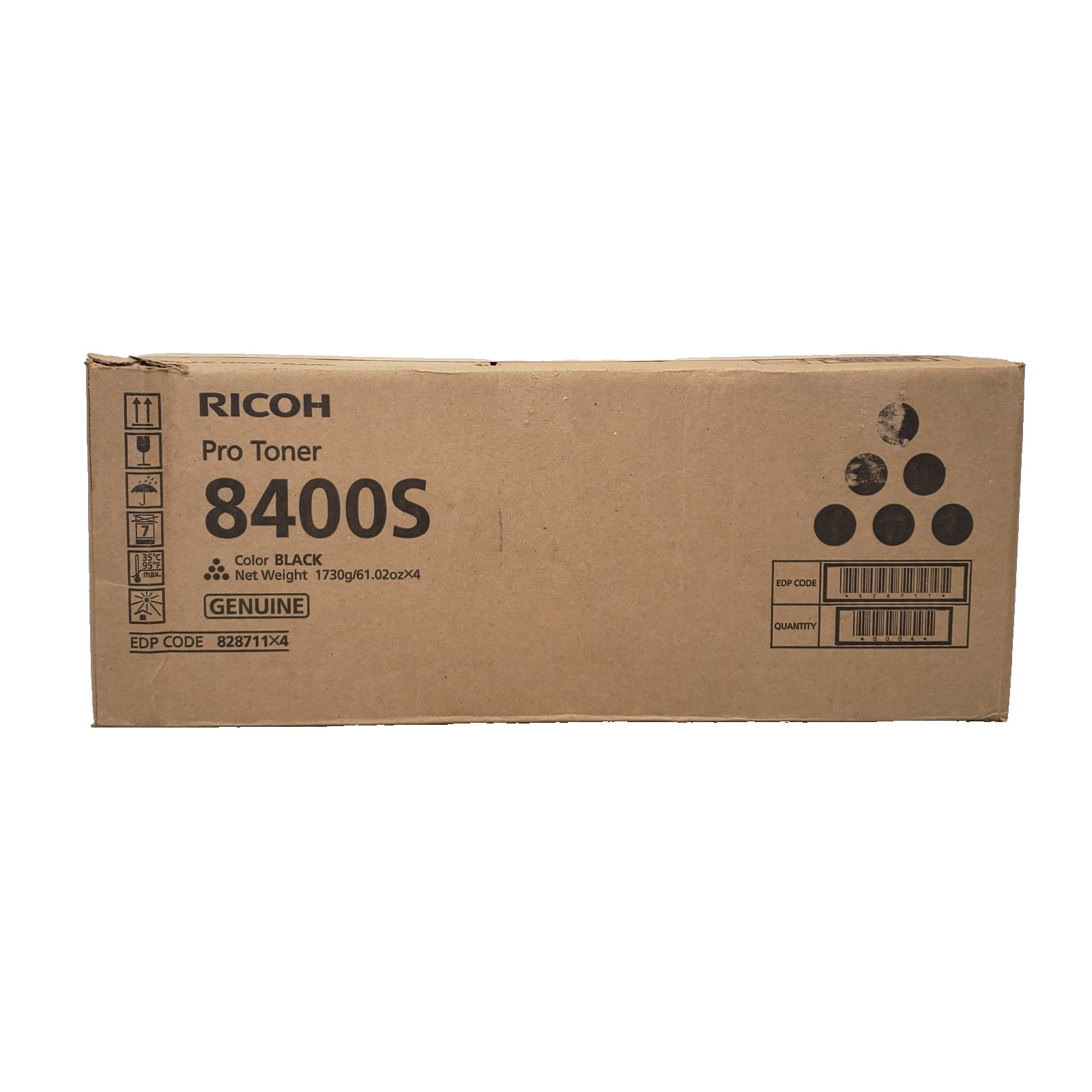 RICOH Genuine OEM 828711 Black Toner Bottle 4-PACK - Ricoh Pro 8400S 8410S 8420S