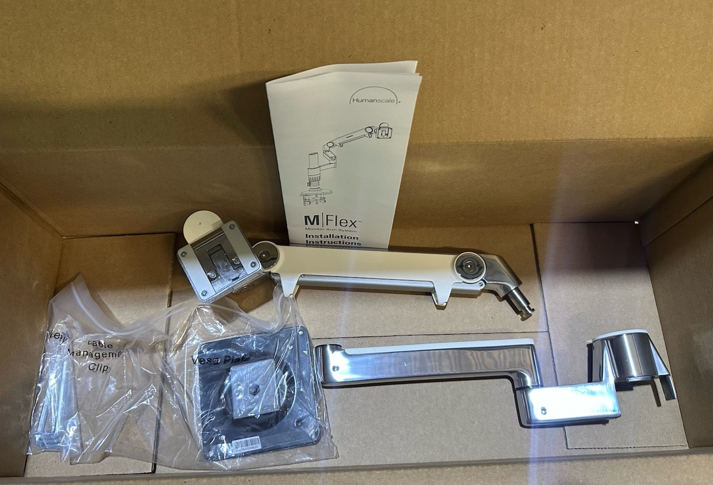 Humanscale M/Flex Single Monitor Arm – Incomplete – Missing Clamp & Pole – Parts