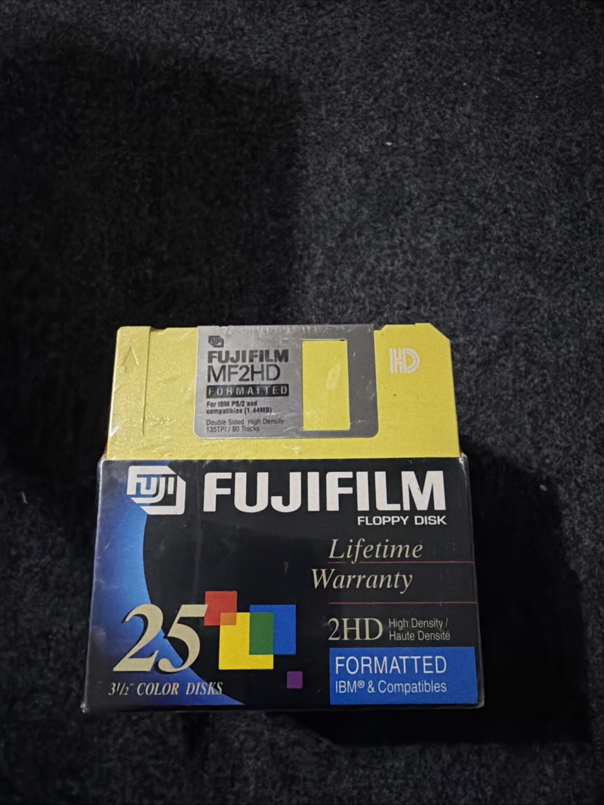Fujifilm 3.5" Floppy Disks IBM Formatted 25-Pack Color 2HD Fuji - Sealed