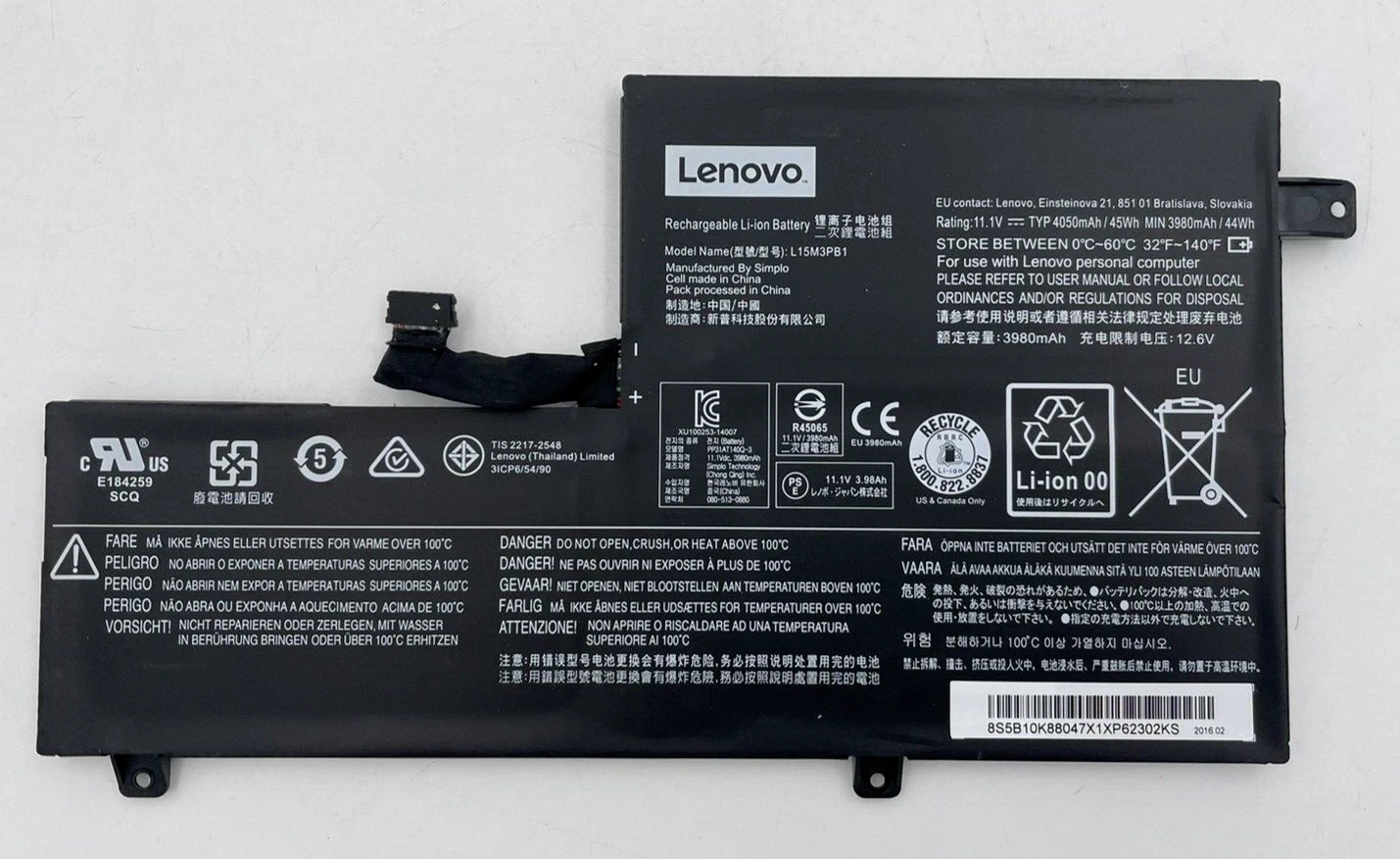 GENUINE LENOVO CHROMEBOOK C330 N22 N23 N42 11.1V 45WH 4050MAH BATTERY 5B10K88048