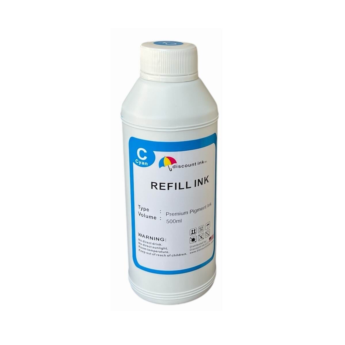 Cyan Bulk Refill Ink 500ml Bottle Pigment for Hp/Canon/Epson Printers