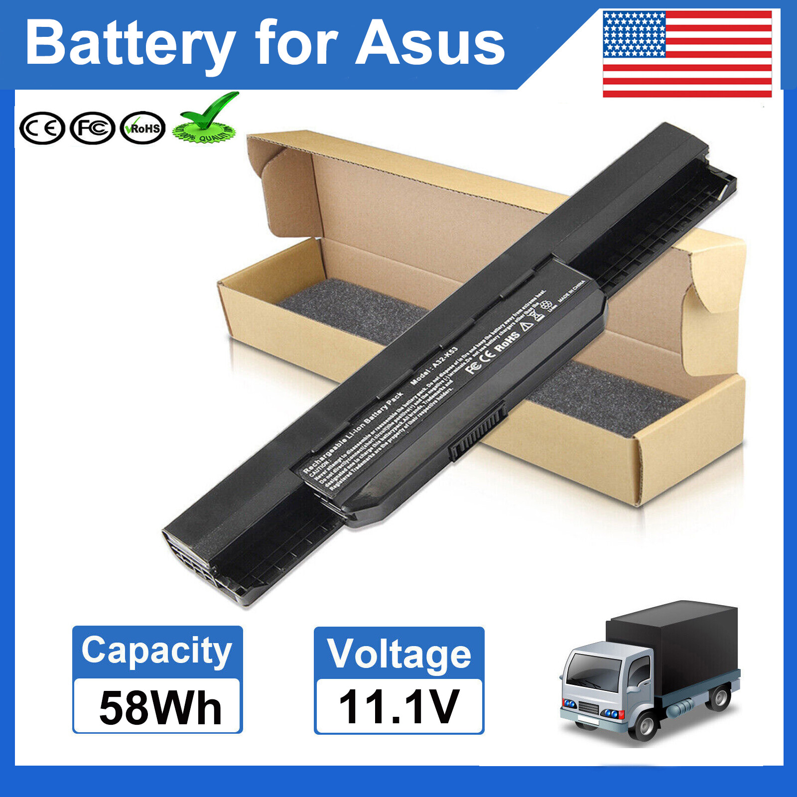Laptop Battery for Asus A32-K53 A42-K53 K53 K53E X54C X53S X53 K53S A31-K53 NEW