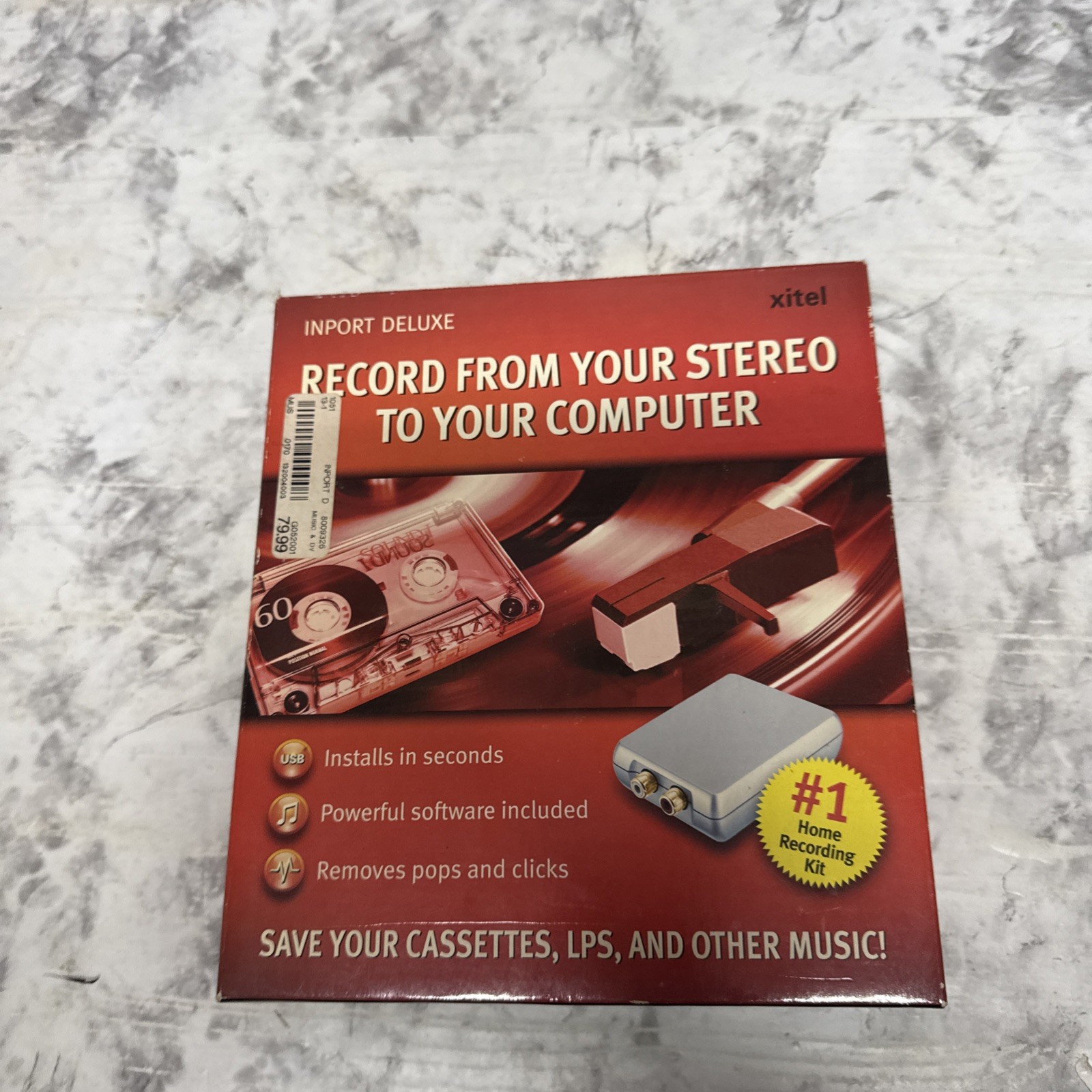 Xitel Inport Deluxe Stereo To PC Audio Recording Kit Converter Cassette FX